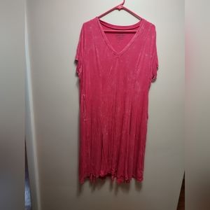 Pink mineral wash T-shirt dress from Torrid sz 2x